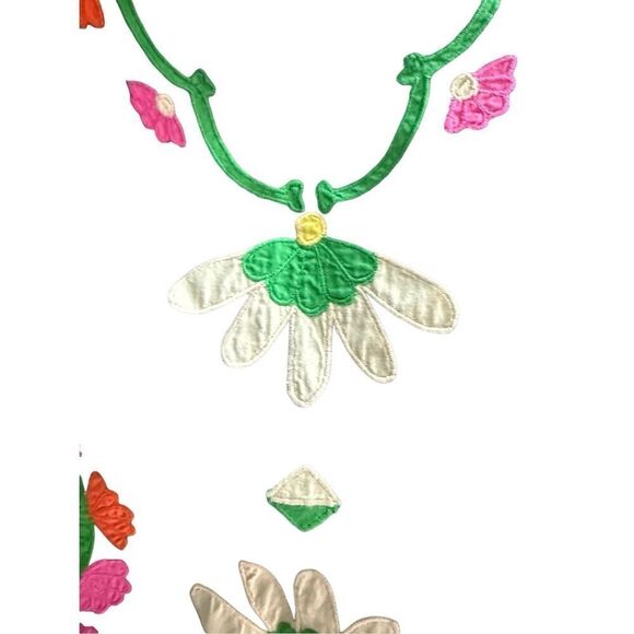 Frances Valentine Womens Blue Embroidered Floral Mini Shift Tunic Dress Medium - Picture 6 of 11